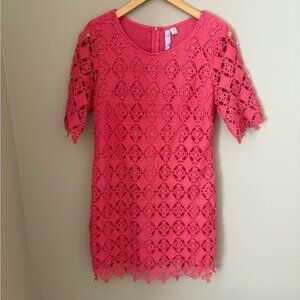 Francesca's Collections Pink Lace Midi Dress size M